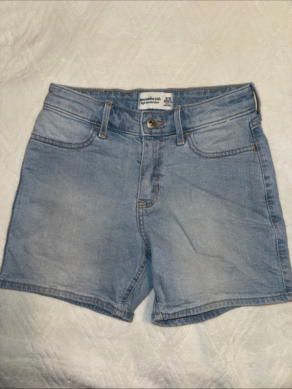abercrombie kids faded blue denim shorts